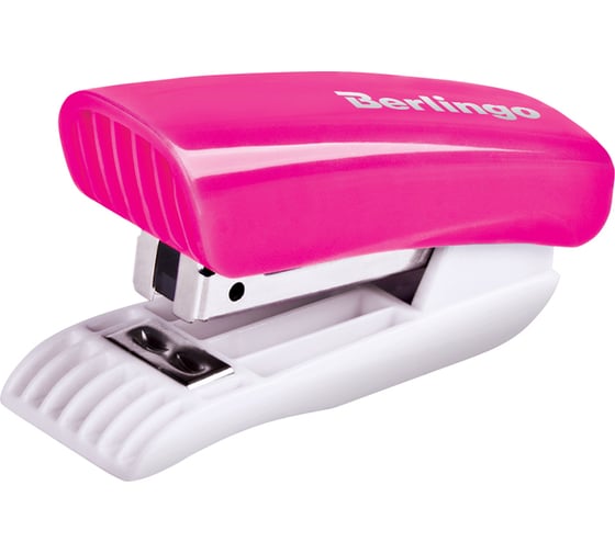 Изображение товара Мини-степлер BERLINGO Blitz №10 до 10 листов, пластиковый корпус, розовый DSp_10210