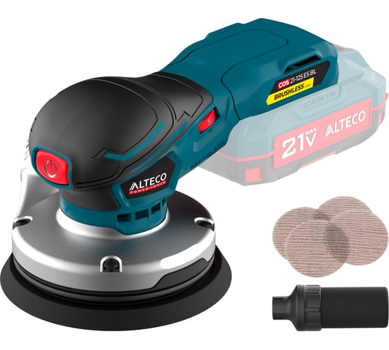 Изображение товара Бесщеточная аккумуляторная эксцентриковая шлифмашина ALTECO COS 21-125 ES BL Solo 78002