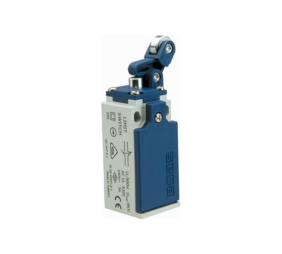 Изображение товара Концевой выключатель Emas с пласт. консол., упором и металл. рол. 14мм 1НО+2НЗ L5K25MIM411