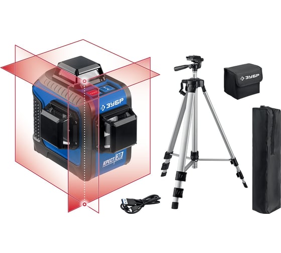 Изображение товара Нивелир лазерный ЗУБР КРЕСТ 3D №2 3х360, штатив, 34908-2_z01