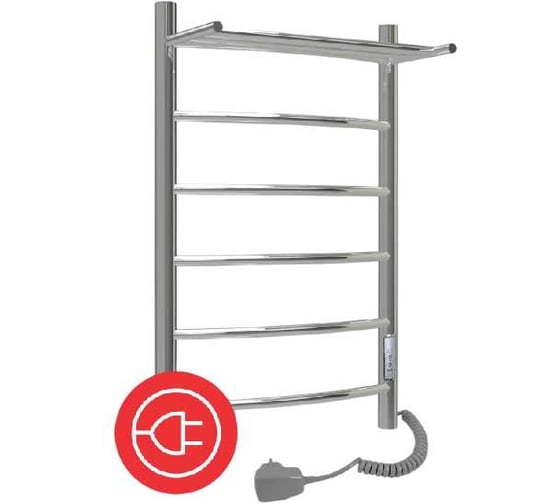 Изображение товара Полотенцесушитель электрический ТЕРМОДИЗАЙН нерж. RP (лесенка с полк) W=500, H=800 (5 перекладин) TDRP005E