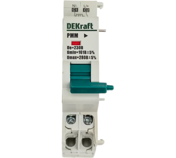 Изображение товара Расцепитель максимального-минимального напряжения Dekraft РММ-101, 280 В, 161 В, 3.4 А 18106DEK