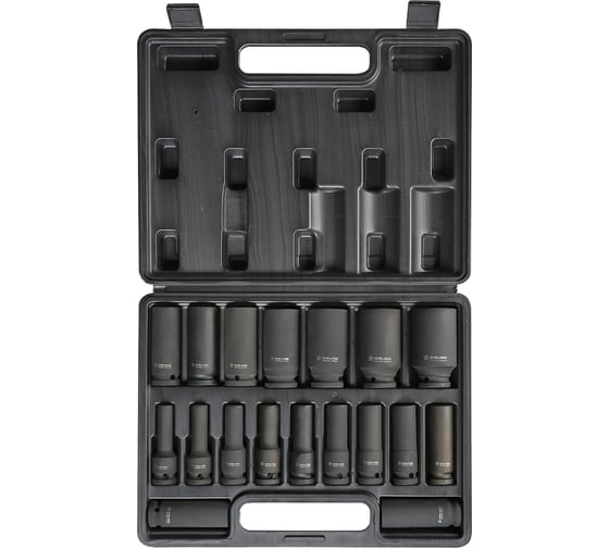 Изображение товара Набор головок ударных Airline 1/2 DR L=78мм, 12гр. 18предметов, 8-32мм, пласт.кейс. ATAS157