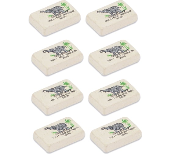 Изображение товара Ластик ОФИСМАГ KOH-I-NOOR Слон 300/80, КОМПЛЕКТ 8 штук, 26x18,5x8 мм, натуральный каучук, 880489