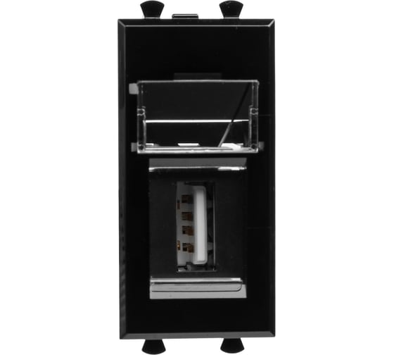 Изображение товара Розетка DKC USB 2.0 модульная, тип А А, Avanti, Черный квадрат, 1 модуль 1 ШТ 4402401