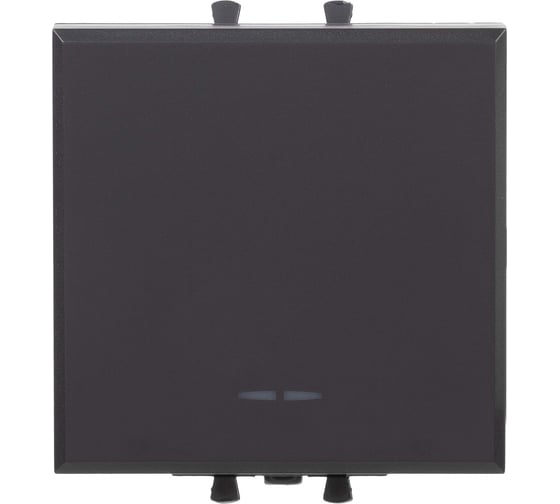 Изображение товара Переключатель DKC одноклавишный модульный, Avanti, Черный матовый, 2 модуля 1 ШТ 4412112