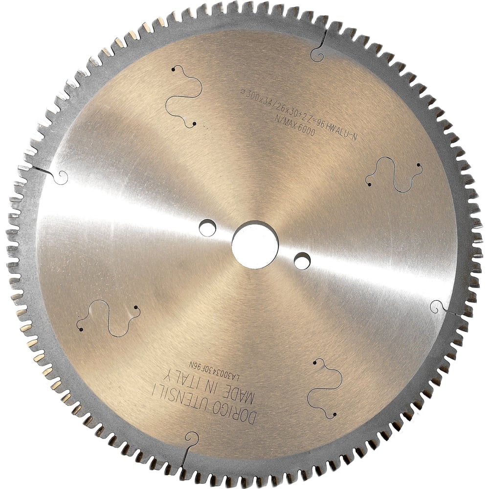Изображение товара Диск пильный Dorigo для обработки цветных металлов 300x3.4/2.6x30+2/11/63 -5 Z=96 LA3003430F96N