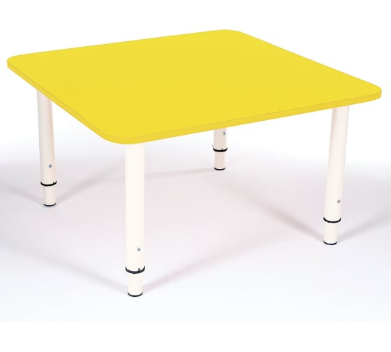 Изображение товара Стол детский ОФИСМАГ "Дошколенок" (ш700 Х г700 Х в400-580 мм), рост 0-3 (85-145 см), пластик желтый, ш/к 45795 530289