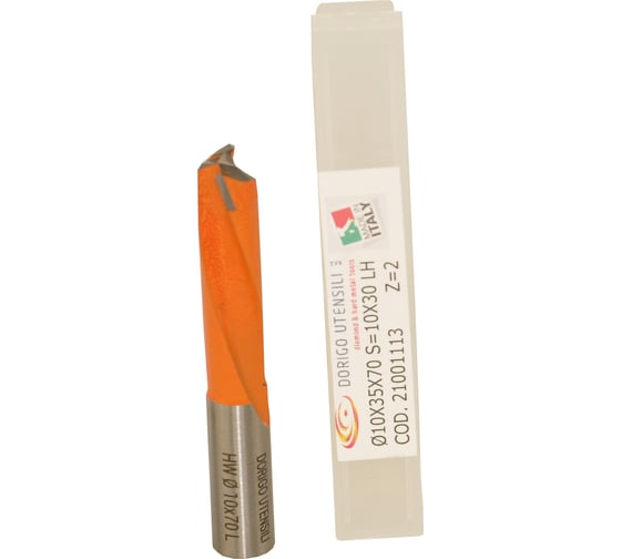 Изображение товара Сверло для глухих отверстий Dorigo HW Ø10x35x70 S=Ø10x30 Z=2 LH 21001113