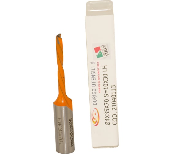 Изображение товара Сверло для глухих отверстий Dorigo HW Ø4x35x70 S=Ø10x30 Z=2 LH 21040113