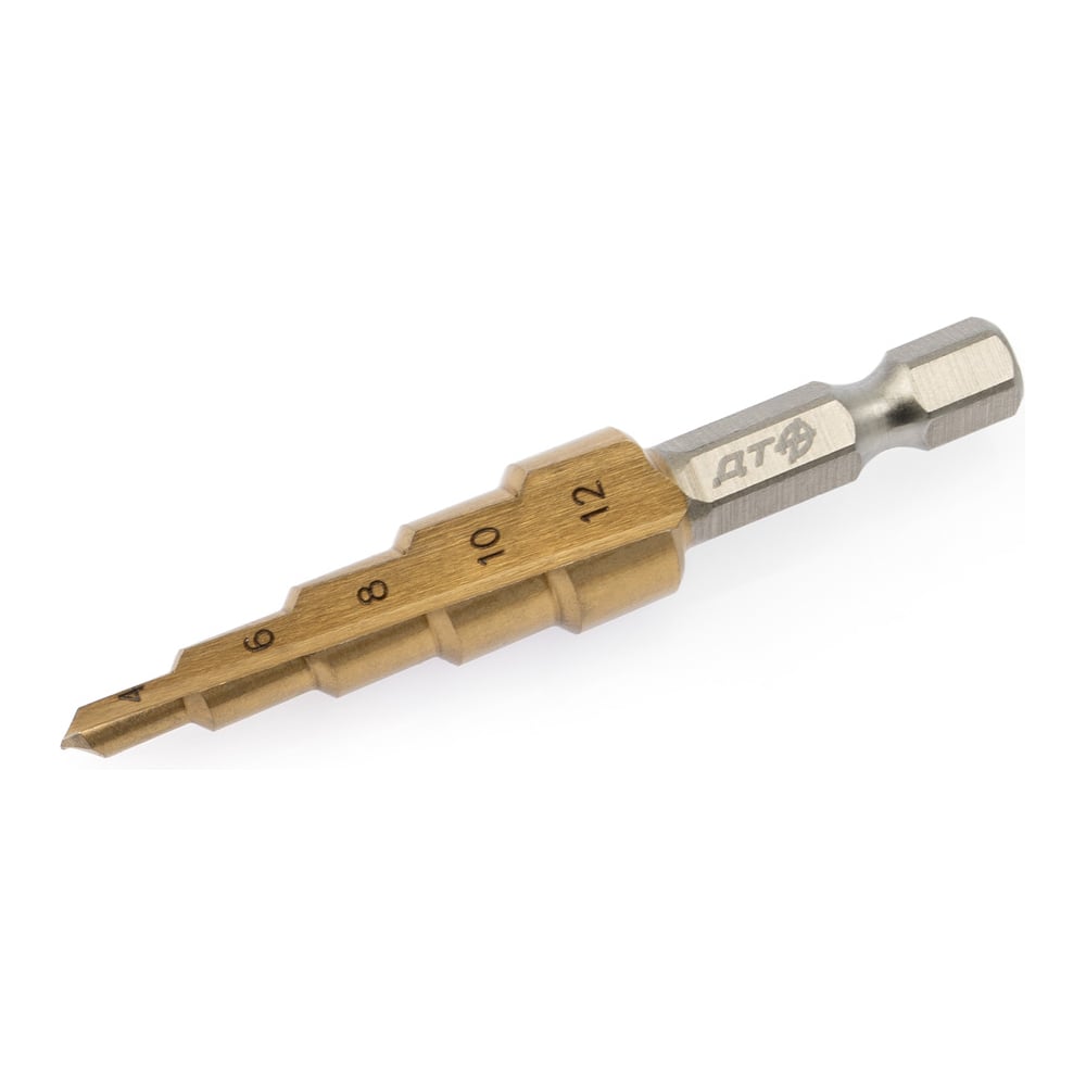 Изображение товара Сверло ступенчатое по металлу 4-12мм с шестигранным хвостовиком