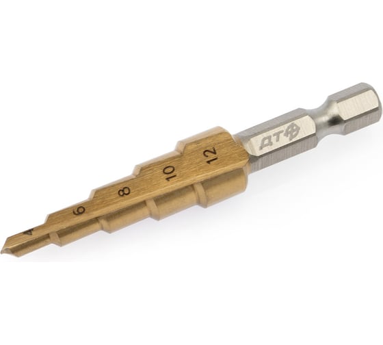 Изображение товара Сверло ступенчатое по металлу с шестигранным хвостовиком Дело Техники Ø4-12мм 216012