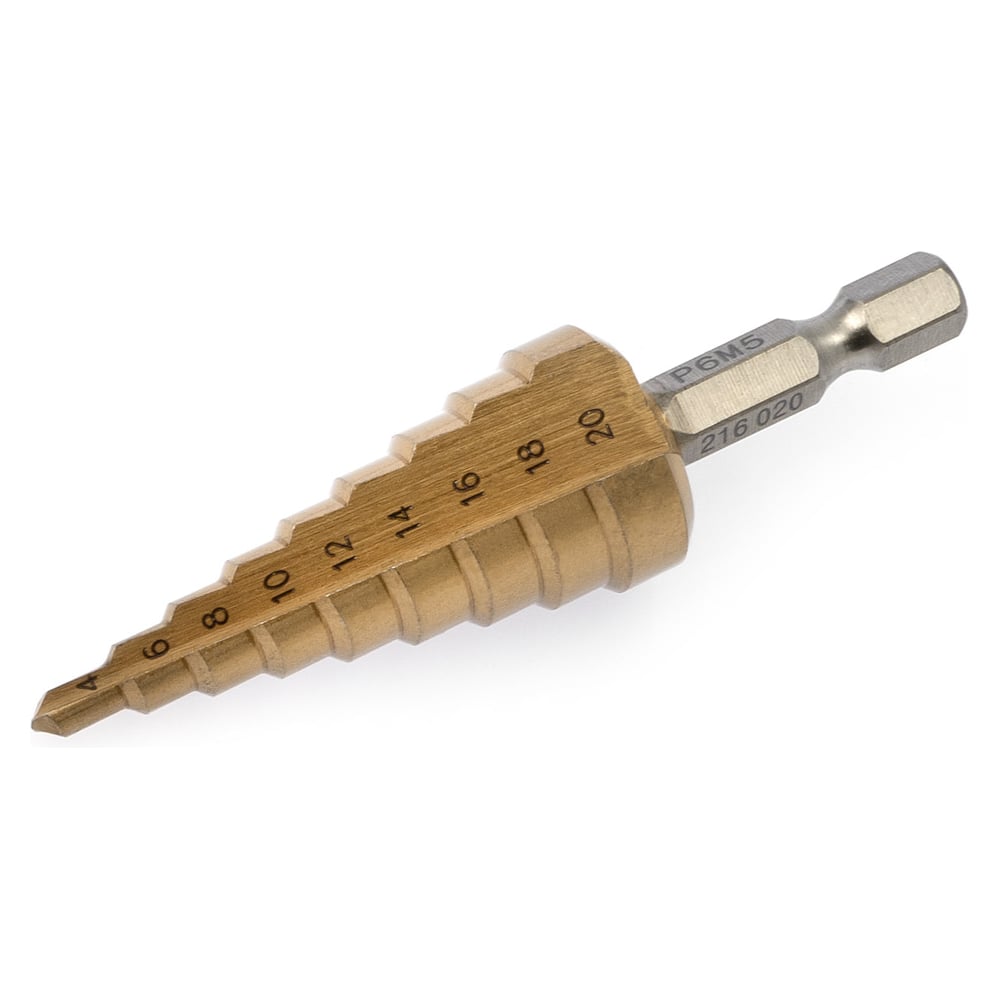 Изображение товара Сверло ступенчатое по металлу Дело Техники 9 ступеней Ø4-20 мм с шестигранным хвостовиком