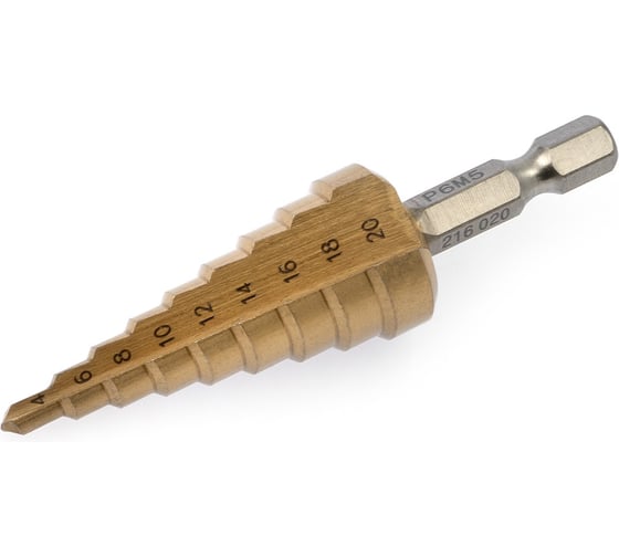 Изображение товара Сверло ступенчатое по металлу с шестигранным хвостовиком Дело Техники Ø4-20мм 216020