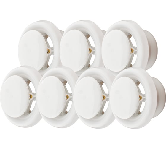 Изображение товара Диффузор ARIUS приточно-вытяжной шумоподавляющий пластиковый белый DVA-A-125, комплект из 7-ми шт 135983