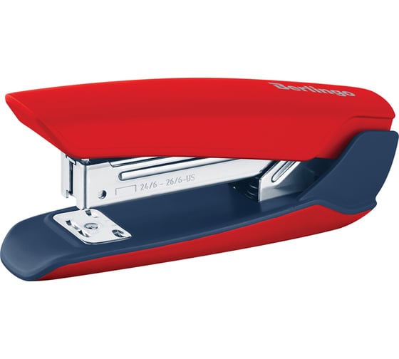 Изображение товара Степлер BERLINGO Hyper №24/6, 26/6 до 25 листов, пластиковый корпус, красный KSn_25224