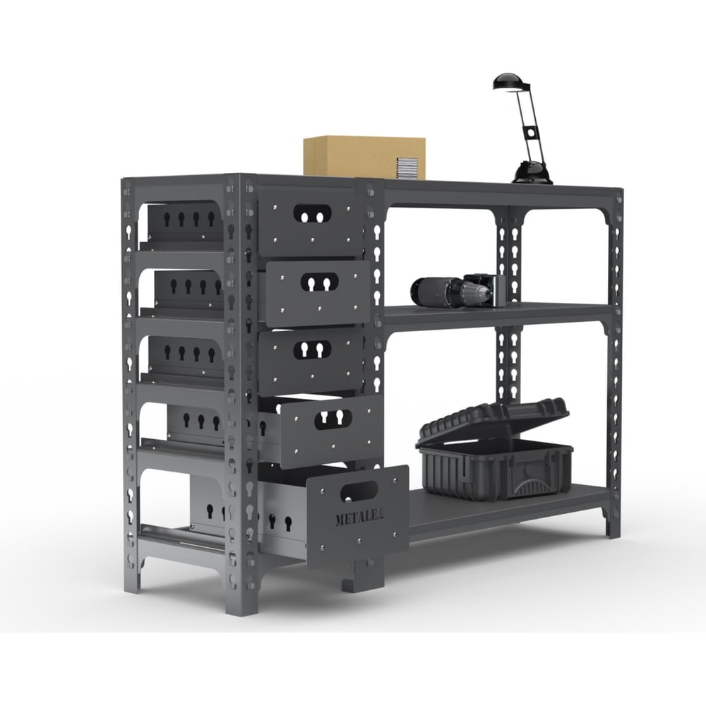 Изображение товара Стол-верстак Metalex c одной тумбой 950x1200x400 (серый) / ООО Металекс 111815