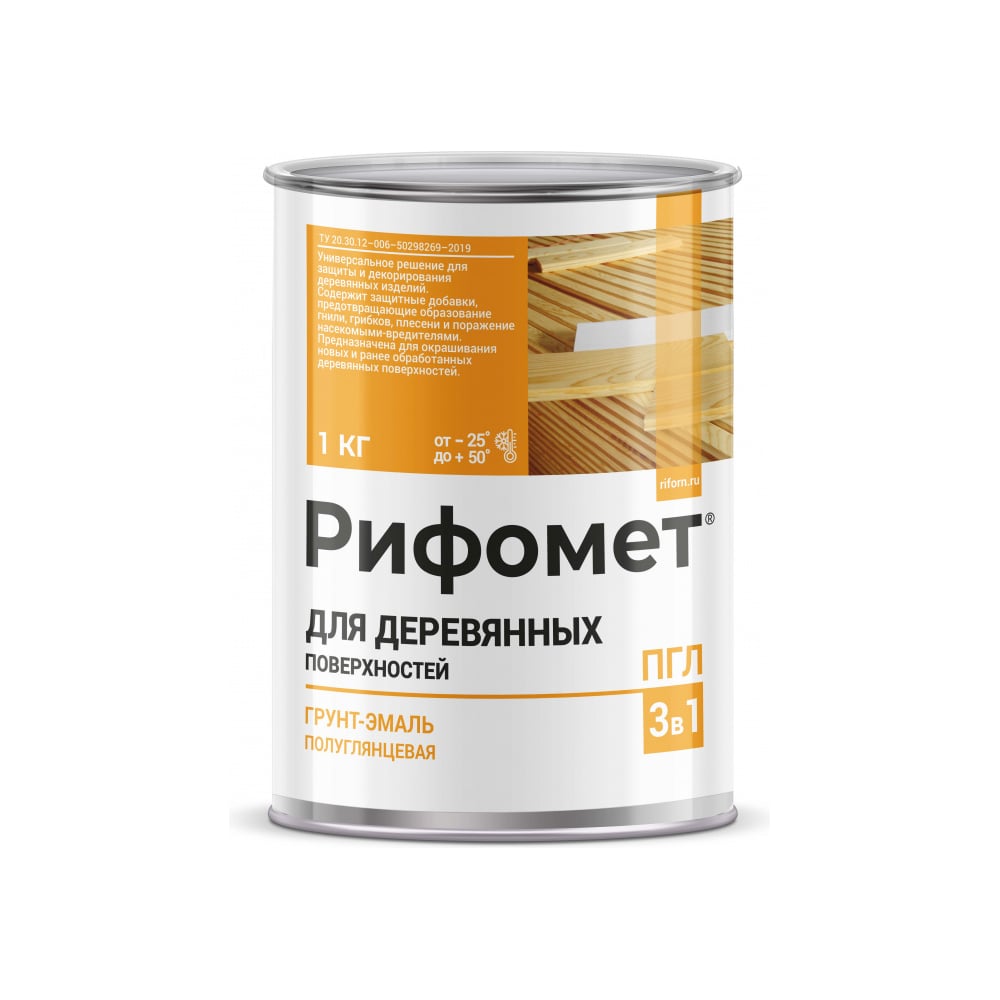 Изображение товара Грунт-эмаль для деревянных поверхностей РИФОМЕТ RAL 7004 1 кг ПГЛ 110319