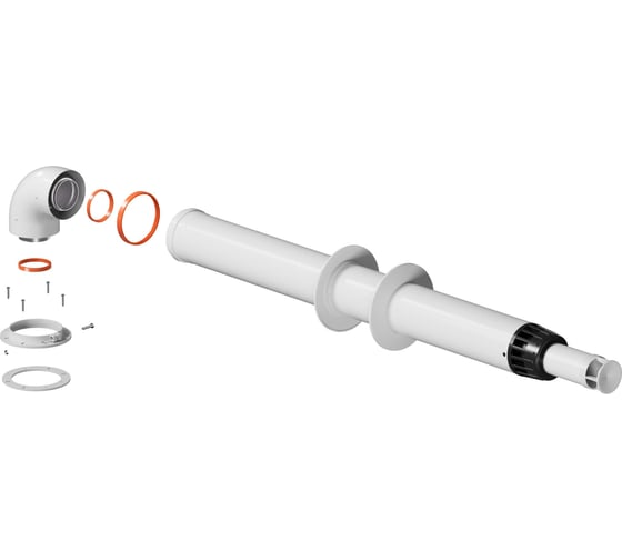 Изображение товара Комплект дымохода KRATS АНТИЛЕД D60/100 L1220, рабочая длина 1000мм, (Federica Bugatti, Bosch, Navien S/C/E, Baxi ECO Nova, Fondital и др.) в комплекте фланец KTL-02F-1