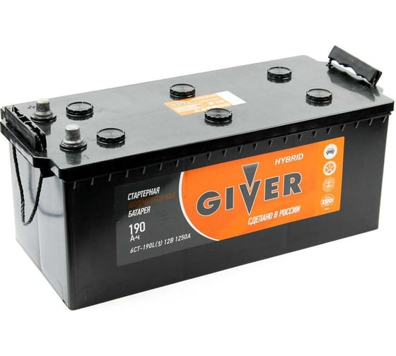 Изображение товара Аккумулятор Giver HYBRID 6СТ - 190 росс.конус 190N(4)-ВЛЧ-ЛЧ-0