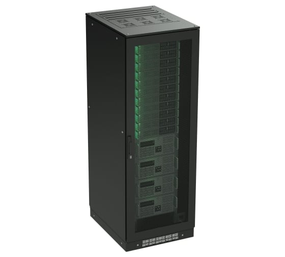 Изображение товара Разобранный напольный шкаф DKC 19 IT CQE 42U 800x2000x1200, двери перфорированная перфорированная, RAL9005 1 шт R5IT4282PFB
