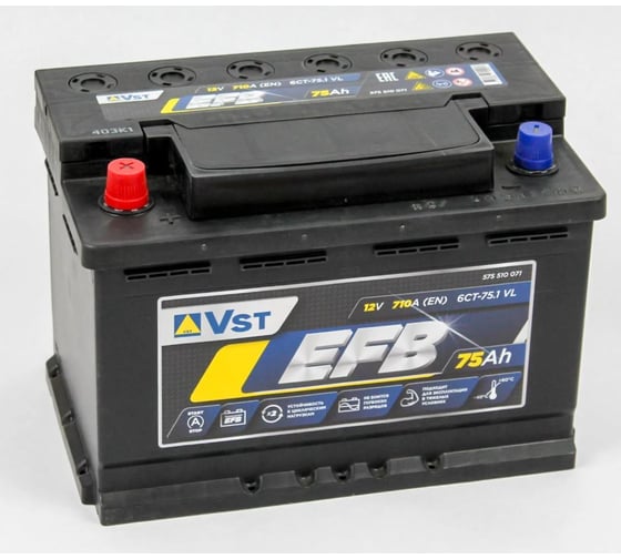 Изображение товара Аккумулятор VST Стандарт EFB 6СТ-75.1 (575 510 071) 575510071