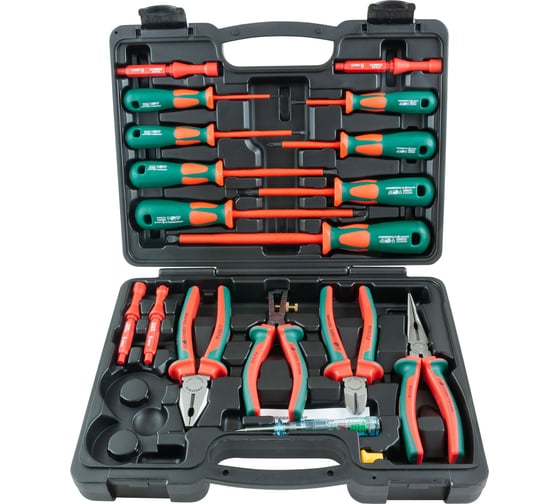 Изображение товара Диэлектрический набор отверток и шарнирно-губцевого инструмента Jonnesway PSV118S 18 пр. 46341