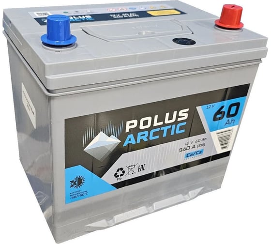Изображение товара Аккумулятор POLUS ARCTIC 6СТ-60.0 (60D23L) бортик PA60D23L