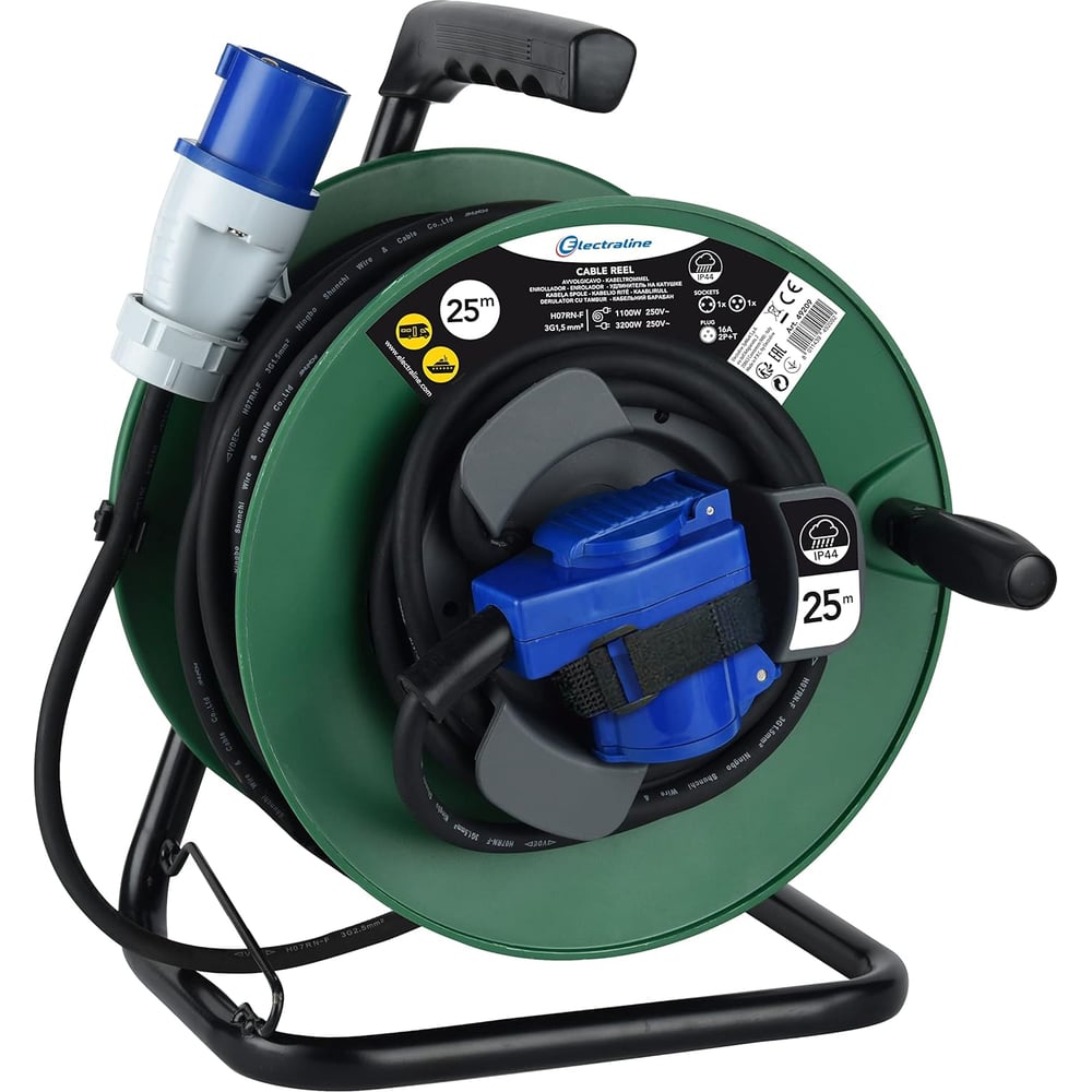 Изображение товара Кабельный барабан Electraline CARAVAN 25м IP44 для садовой техники с защитой от перегрева