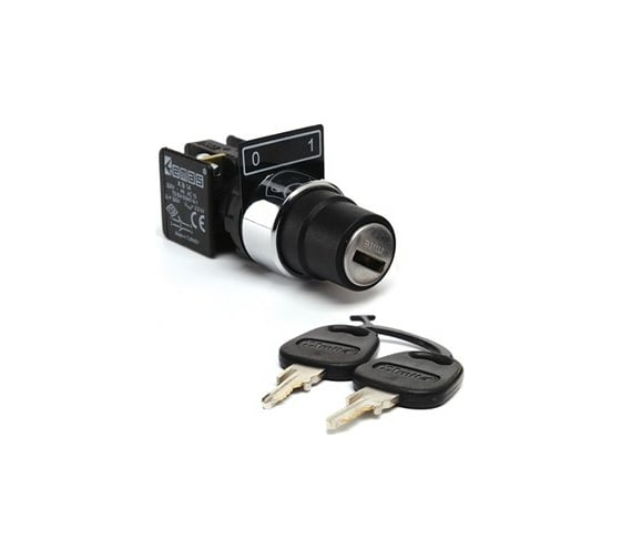 Изображение товара Нажимная кнопка Emas серии KB с ключом, диаметр 22 мм, 1НО+1НЗ KB14A2