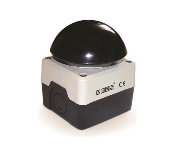 Изображение товара Пульт управления Emas 1 кнопочный с чёрным Грибком 72мм, 250В, 4А. P1C300M72H