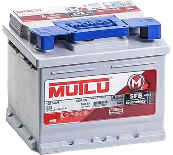 Изображение товара Аккумуляторная батарея Mutlu SFB M3 6СТ-55.0 низкий LB1.55.054.A