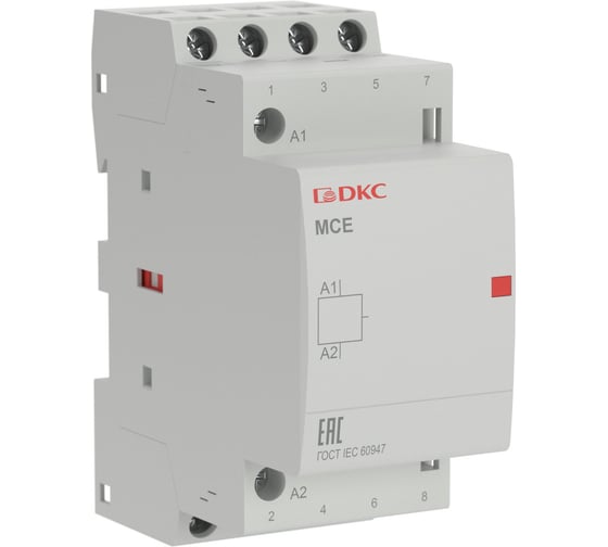 Изображение товара Контактор модульный DKC YON max типа MCE, 4P, 25A, 240В, 4НО 1 ШТ MCE 25 40 A240 MCE-25-40-A240