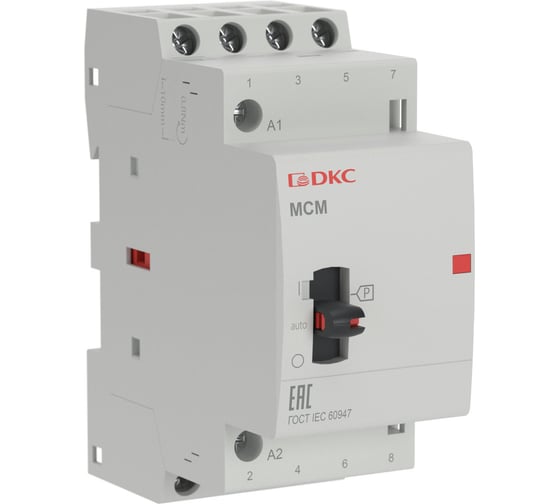 Изображение товара Контактор модульный DKC YON max типа MCМ с ручным управлением, 4P, 25A, 240В, 4НО MCM 25 40 A240 MCM-25-40-A240