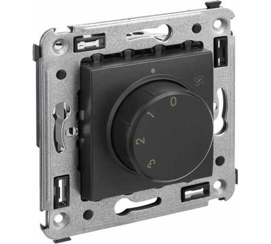 Изображение товара Термостат для теплых полов в стену DKC Avanti черный матовый, 1 шт 4412163