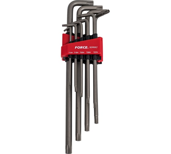 Изображение товара Набор Г-образный удлиненный FORCE c отверстием, Т10Н-Т50Н, 9 предметов 5098XLT