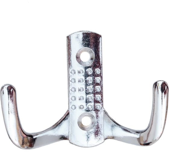 Изображение товара Крючок 2-х рож. СКОБЯНОЙ перф. хром(упак) 002737