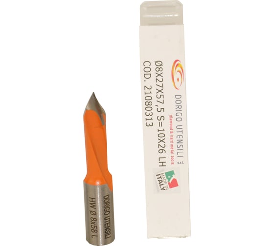 Изображение товара Сверло для сквозных отверстий Dorigo HW Ø8x27x57.5 S=Ø10x26 Z=2 LH 21080313