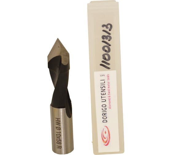 Изображение товара Сверло для сквозных отверстий Dorigo HW Ø10x27x57.5 S=Ø10x26 Z=2 RH 11001313