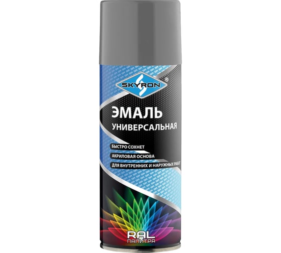 Изображение товара Универсальная акриловая эмаль SKYRON серая RAL7040 SR-17040