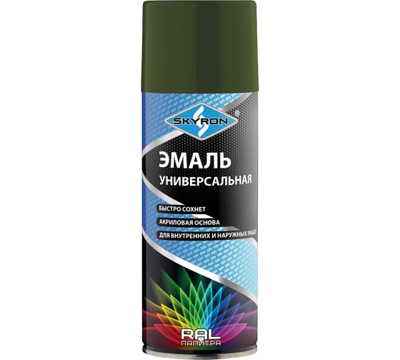 Изображение товара Универсальная акриловая эмаль SKYRON защитно-оливковая RAL6014 SR-16014