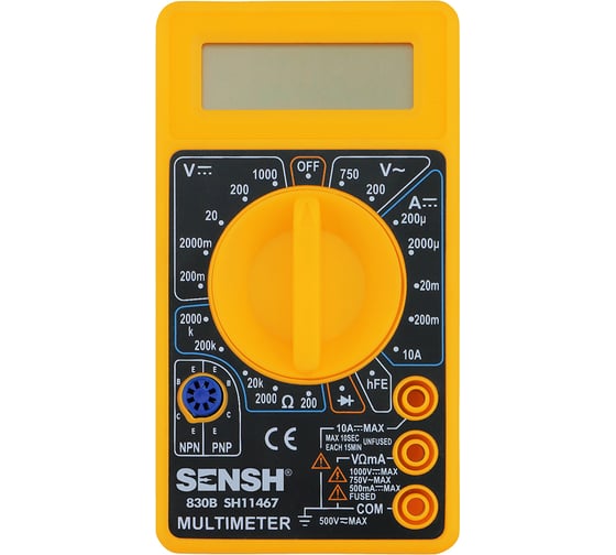 Изображение товара Цифровой мультиметр с автоматической настройкой SENSH 830B SH-11467