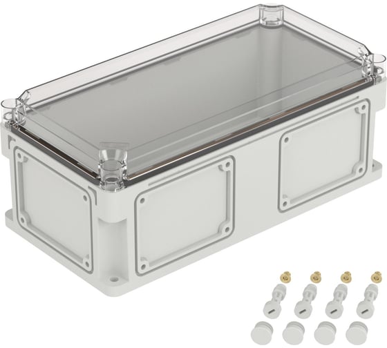 Изображение товара Корпус DKC RAM box без МП 400x200x160 мм, с фланцами, прозрачная крышка высотой 35 мм, IP66/IP67 1 ШТ 542311