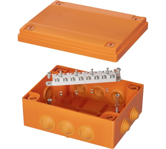 Изображение товара Коробка пластиковая DKC FS с кабельными вводами и клеммниками, IP55, 150x110x70 мм, 12р, 450V, 6A, 4 мм2 1 ШТ FSB211204