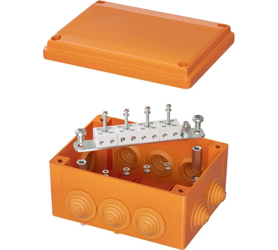 Изображение товара Коробка пластиковая DKC FS с кабельными вводами и клеммниками, IP55, 150x110x70 мм, 8р, 450V, 6A,4 мм2 1 ШТ FSB21804