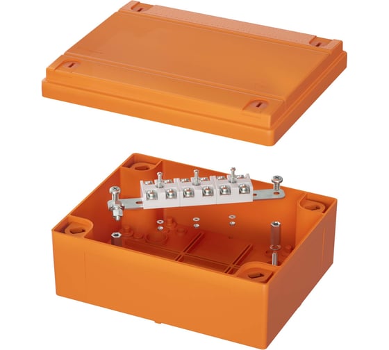 Изображение товара Коробка пластиковая DKC FS с гладкими стенками и клеммниками, IP56, 240x190x90 мм, 6р, 450V, 32A, 10 мм2, нерж.контакт 1 ШТ FSK40610
