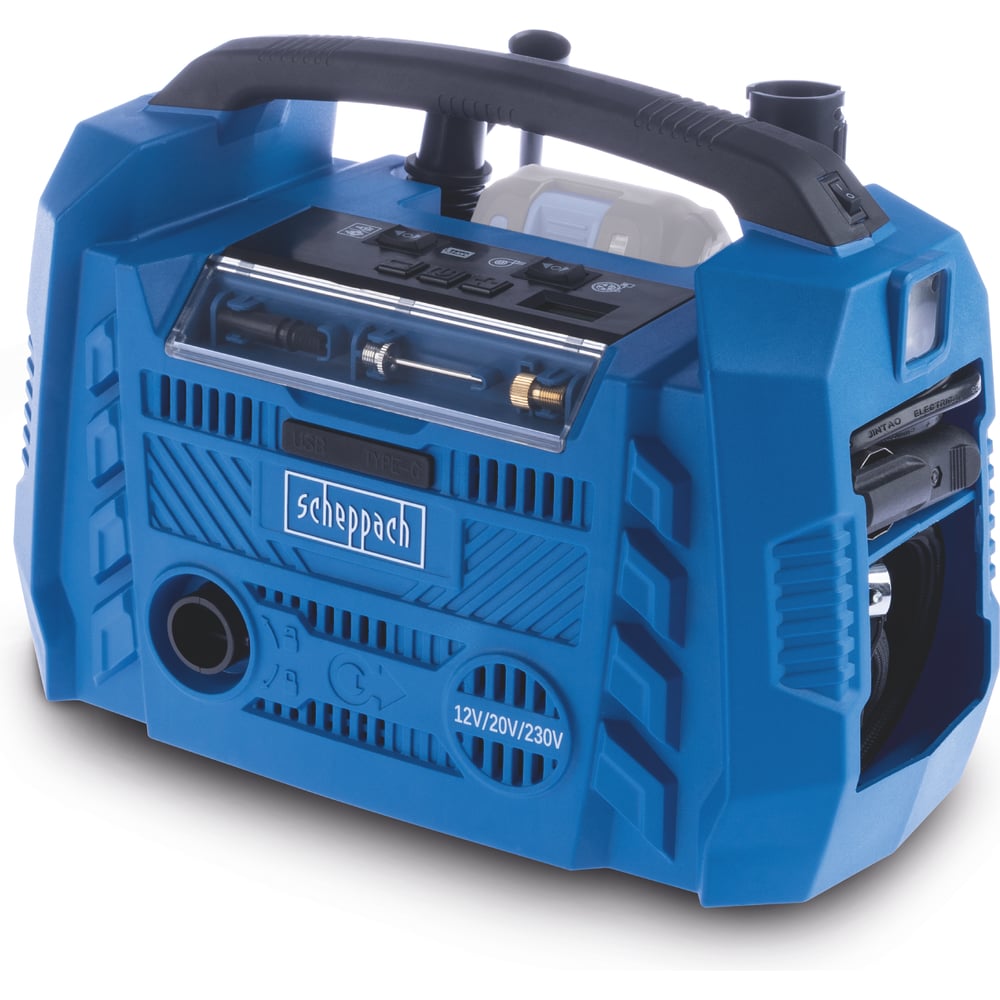 Изображение товара Автомобильный компрессор Scheppach Airforce 6 портативный с цифровым дисплеем