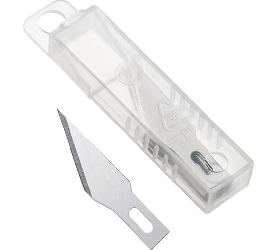 Изображение товара Запасные лезвия для ножа для рукоделия Topfort 5.9 мм, 10шт/бокс в пластик боксе, SK5, для SX01, SX01N, SX030, блистер 1960453