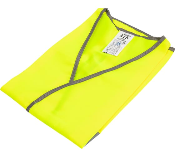 Изображение товара Жилет сигнальный Костромская Текстильная Компания тип 2 трикотажное полотно, 120, застежка велькро, лимон, L(96-100), 170-176 4660319319178