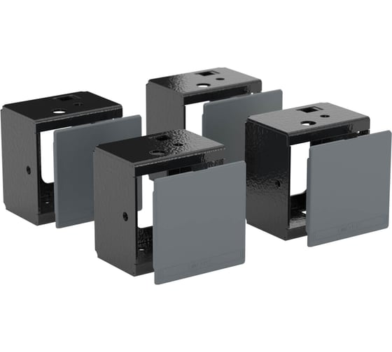 Изображение товара Углы цоколя DKC с пластиковыми заглушками, для корпусов CQE, CQE N, В=100 мм, RAL9005, комплект 4 шт. R5NBP01B